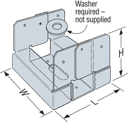 4x4 STANDOFF POST BASE ADJ Z-MAX