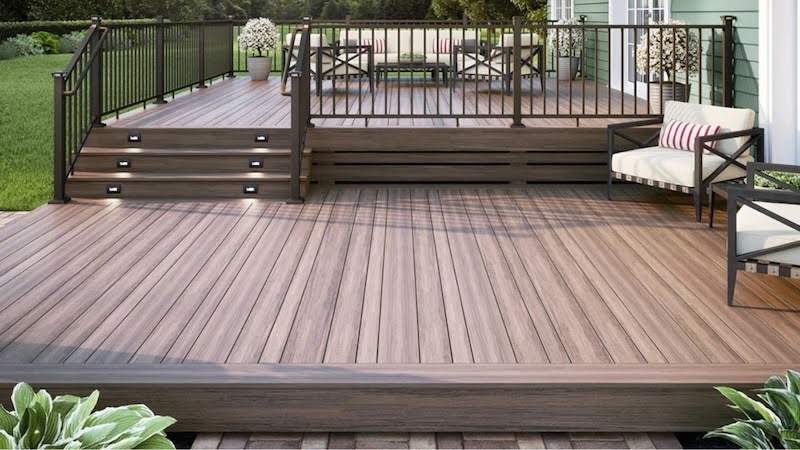 a large, brown composite deck in kansas city